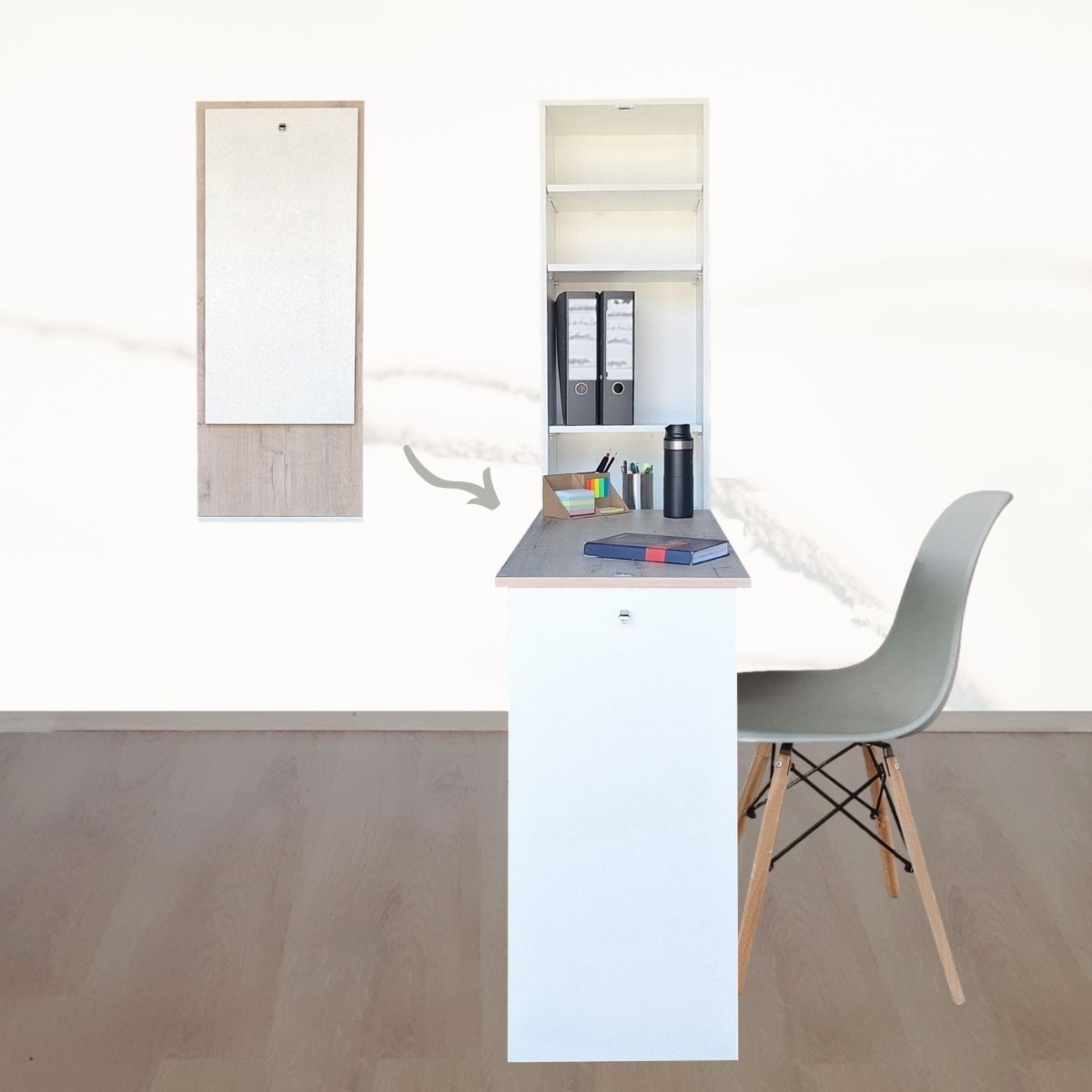 SpaceSave Fold Up Wall Mounted Workstation