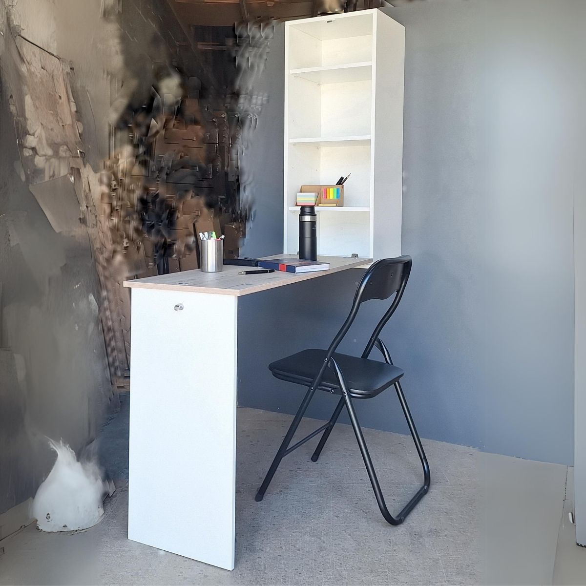 SpaceSave Fold Up Wall Mounted Workstation