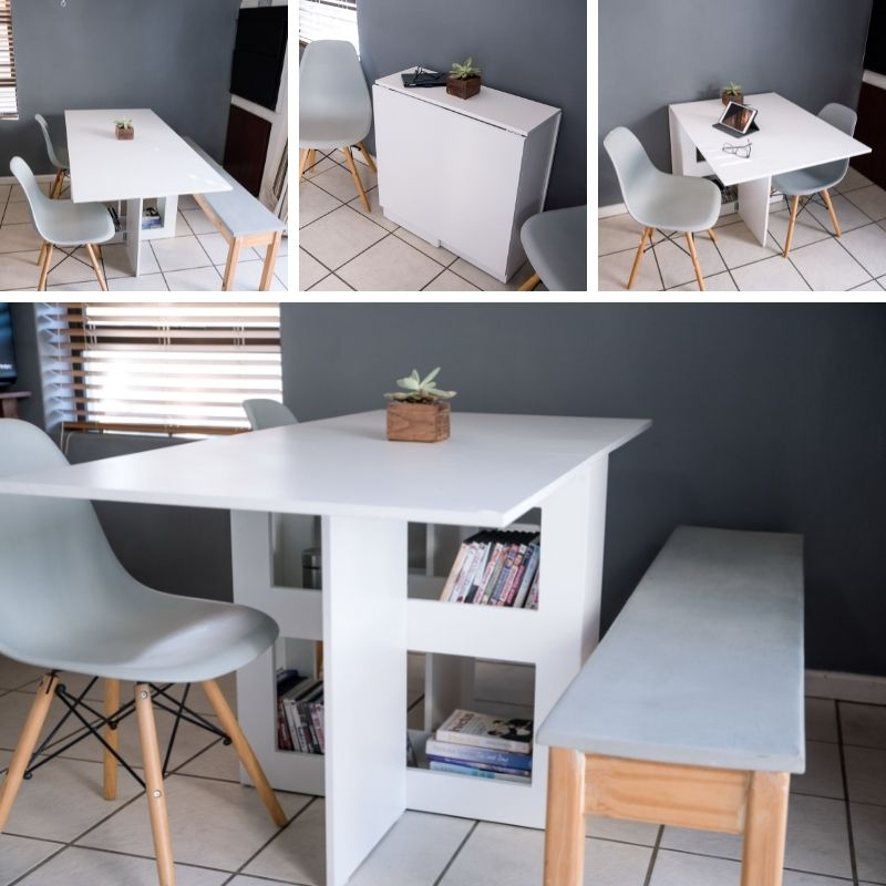 SpaceSave Folding 4 in 1 Console Table Desk
