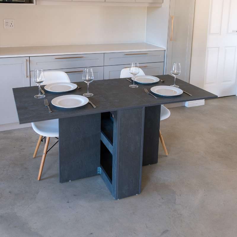 SpaceSave Folding 4 in 1 Console Table Desk - Limited Edition Graphite