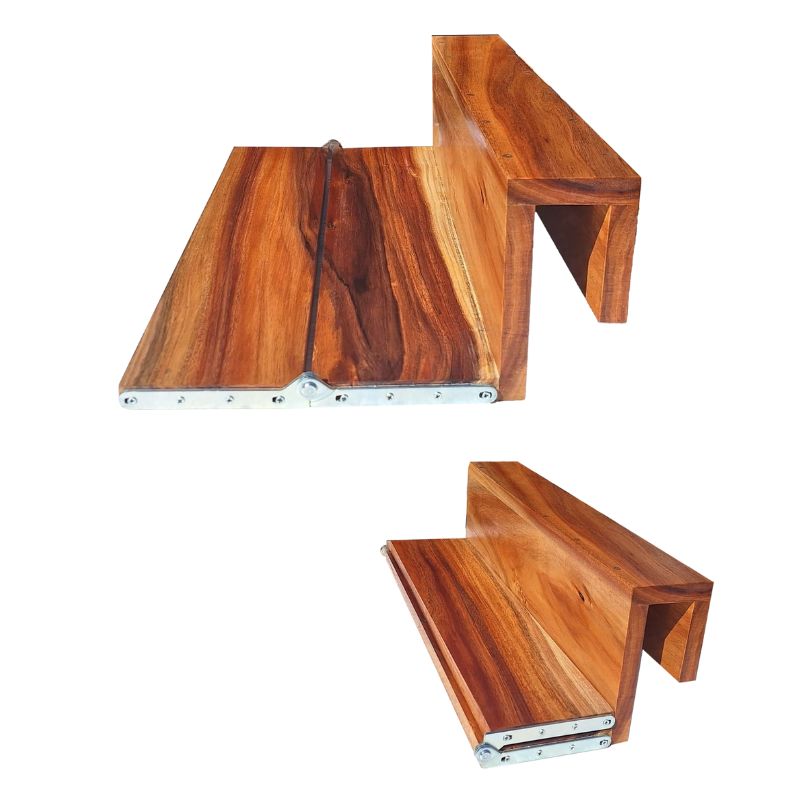 SpaceSave Hanging Balcony Table Foldabe 60cm - Blackwood