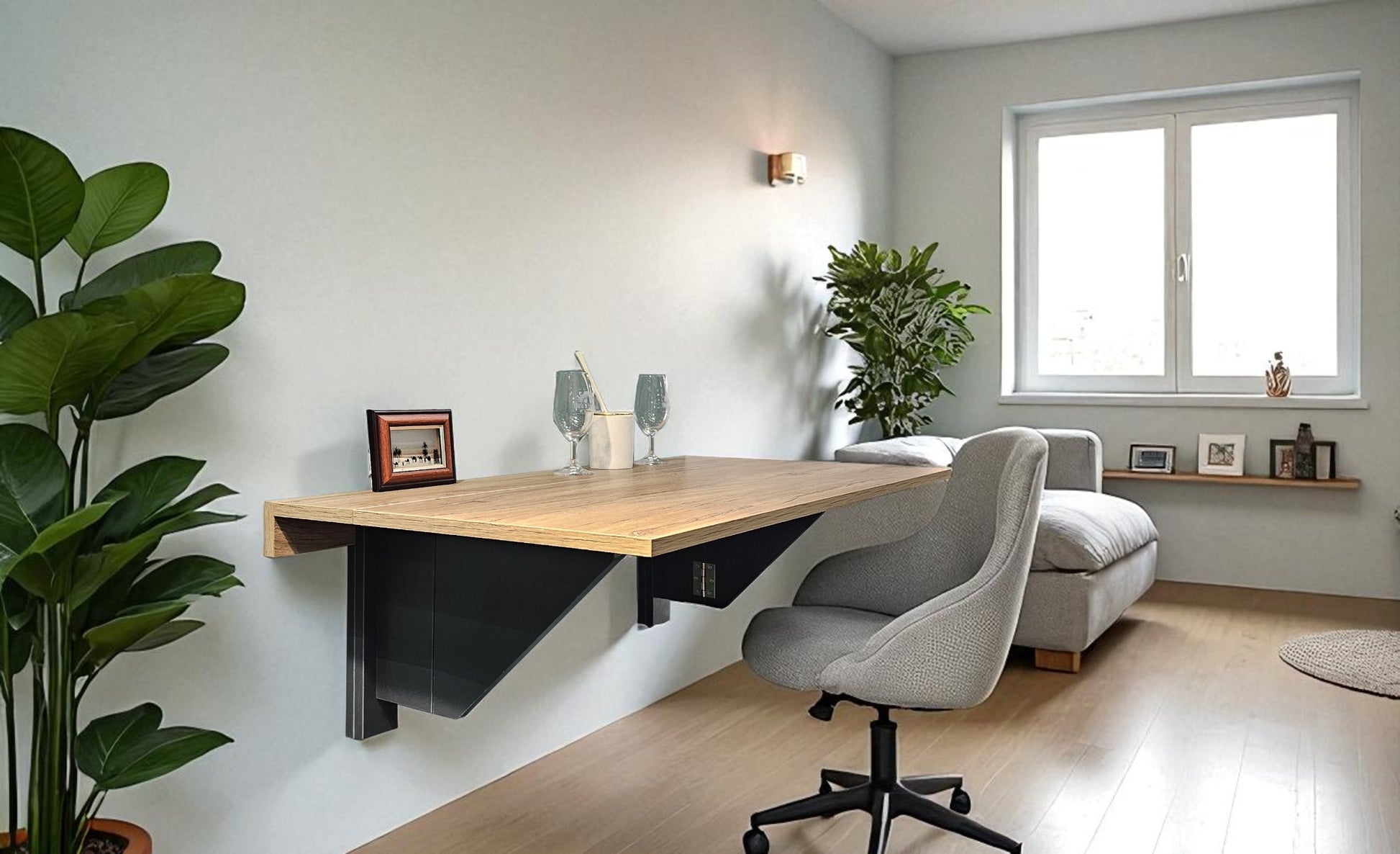 SpaceSave SmartFold Drop Leaf Console Table - Midnight Mystic River