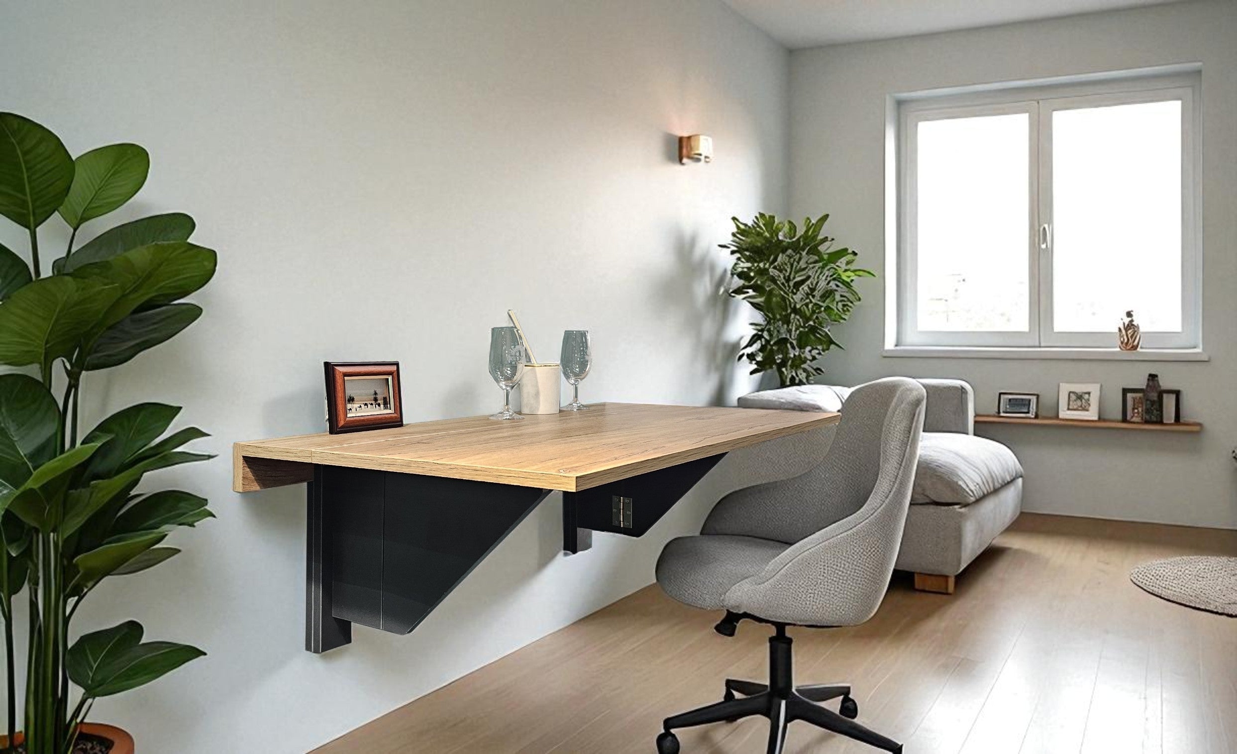 SpaceSave SmartFold Drop Leaf Console Table - Midnight Mystic River