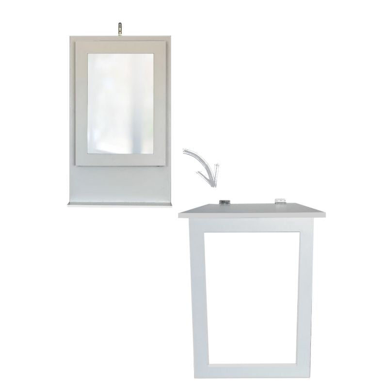Fold Up Wall Mounted Desk & Mirror 100x60cm