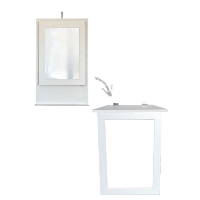 Fold Up Wall Mounted Desk & Mirror 100x60cm