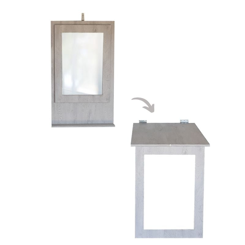 Fold Up Wall Mounted Desk & Mirror 100x60cm