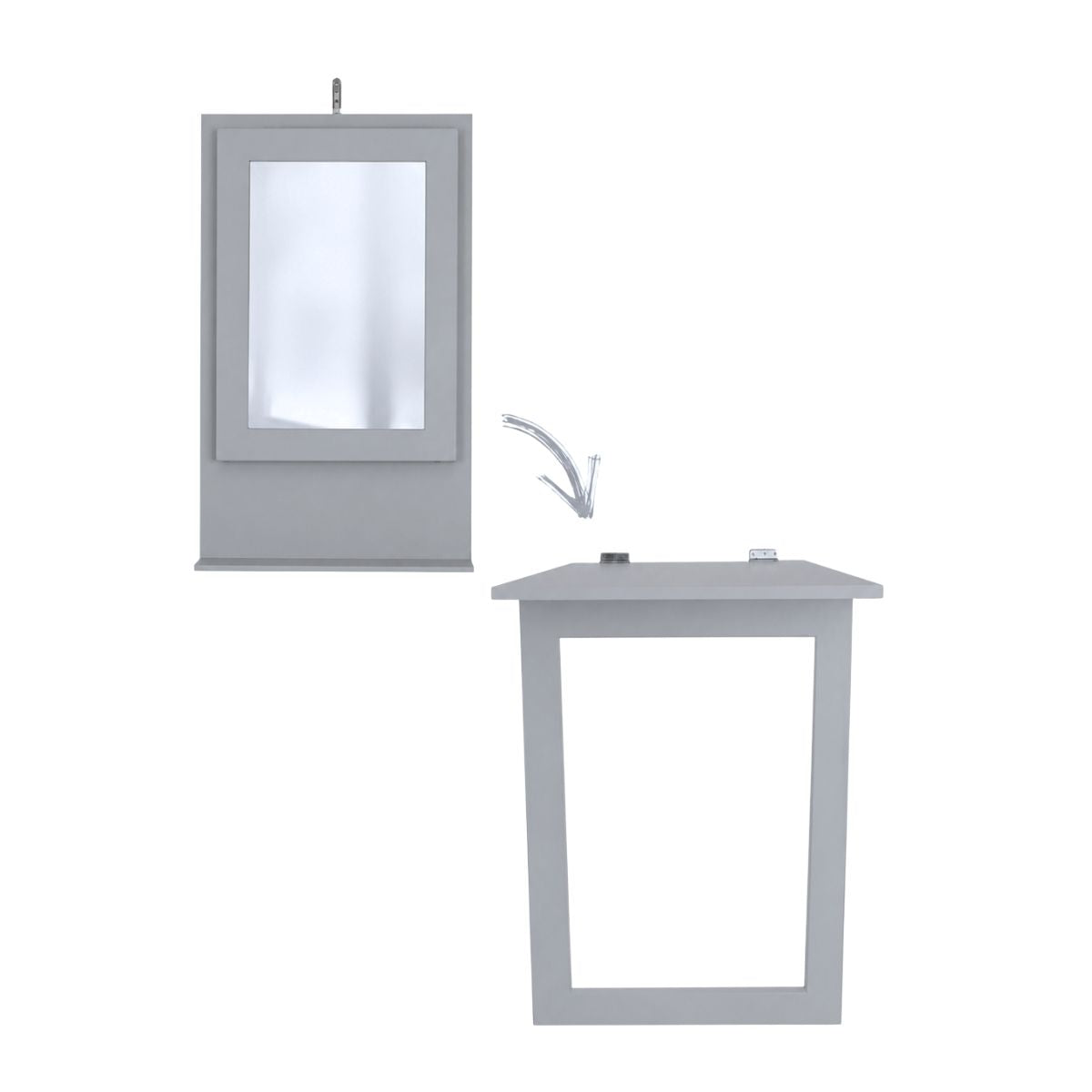 Fold Up Wall Mounted Desk & Mirror 100x60cm